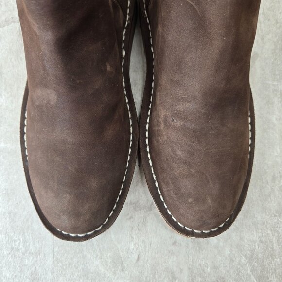 L.L. Bean Pull On Chelsea Boots Sz 8 Brown Nubuck Leather Comfort Ankle Booties - Picture 9 of 10